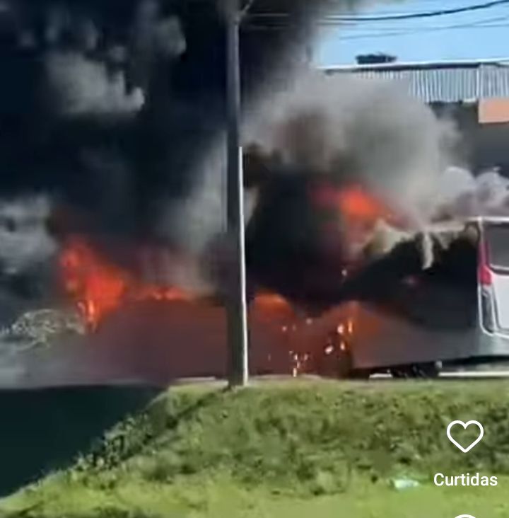 Bandidos incendiaram ônibus em Realengo. VIDEO
