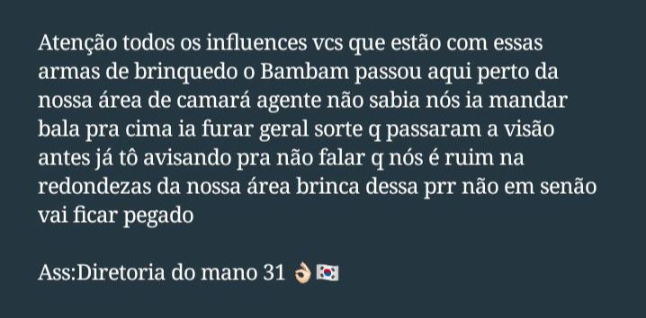 Traficantes do TCP ameaçaram influenciadores que estão fazendo vídeos com réplicas de fuzil em Bangu